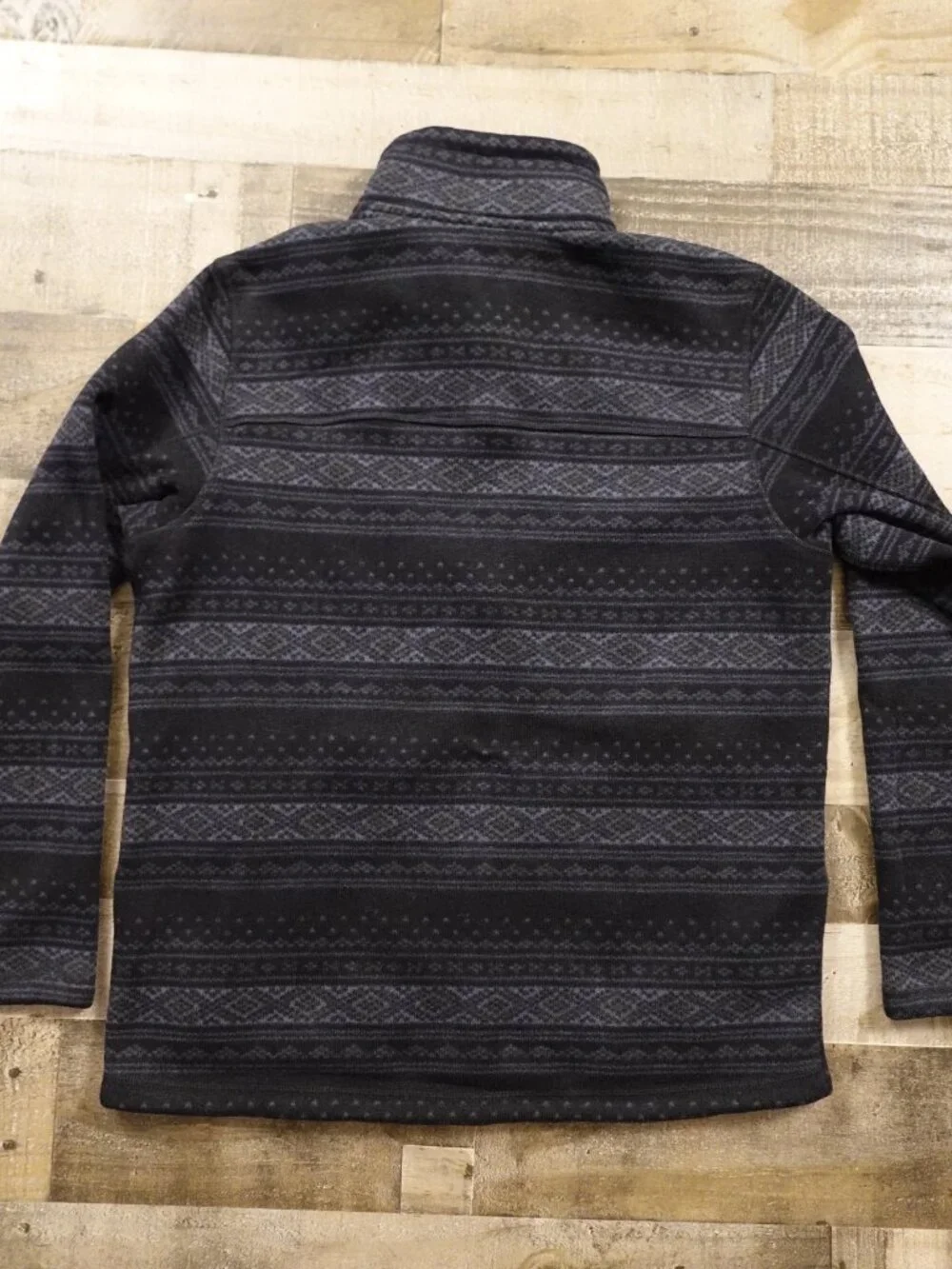 The North Face Novelty Leo Sweater Fleece Jacket Men’s‎ XL Black Gray Full Zip